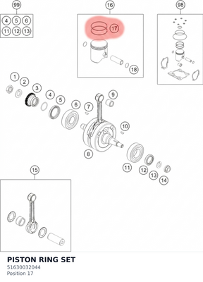 Diagram preview: PISTON RING SET (51630032044)