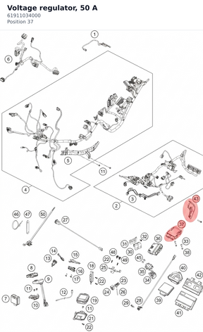 Diagram preview: Voltage regulator, 50 A (61911034000)