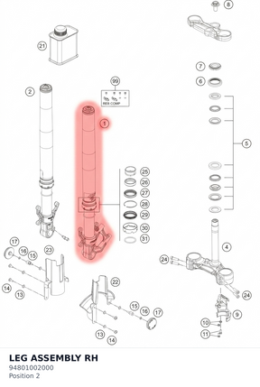 Diagram preview: LEG ASSEMBLY RH (94801002000)