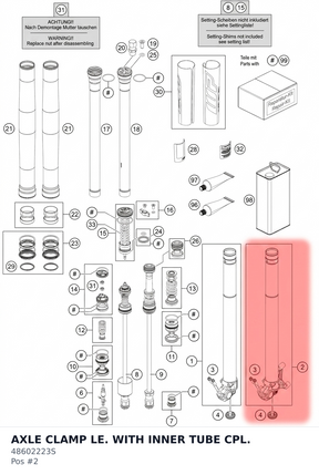 Diagram preview: AXLE CLAMP LE. WITH INNER TUBE CPL. (48602223S)