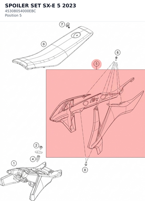 Diagram preview: SPOILER SET SX-E 5 2023 (45308054000EBC)