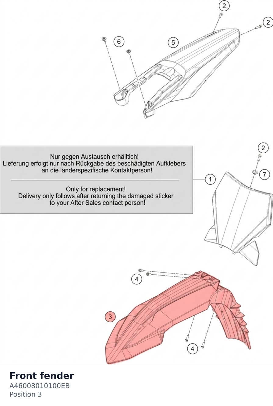 Diagram preview: Front fender (A46008010100EB)