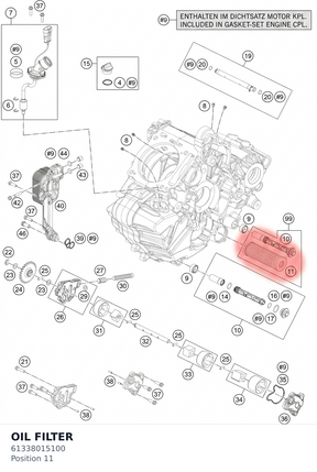 Diagram preview: OIL FILTER (61338015100)