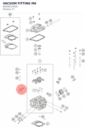 Diagram preview: VACUUM FITTING M6 (60036123000)