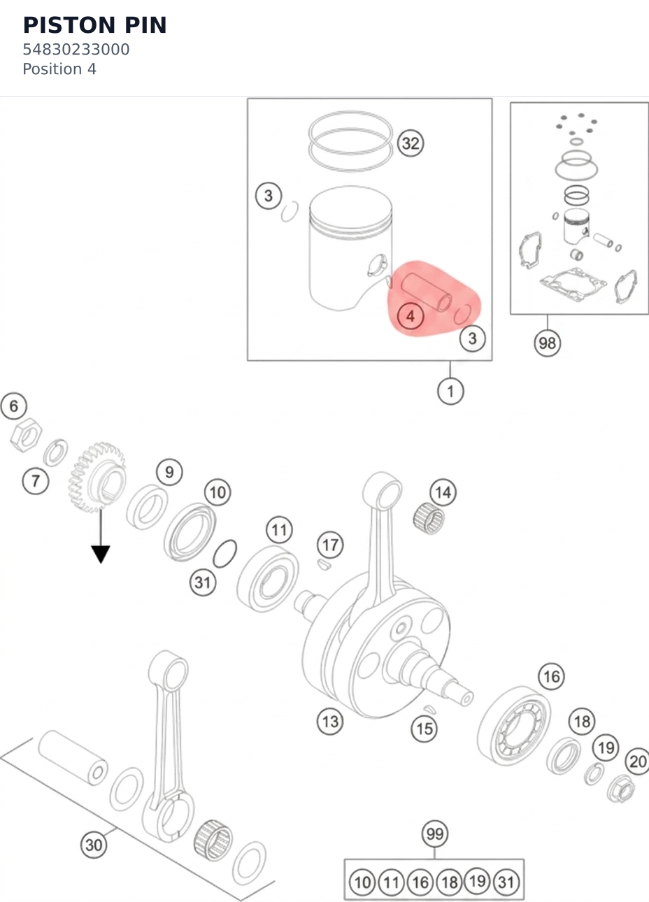 Diagram preview: PISTON PIN (54830233000)