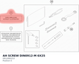 Diagram preview: AH SCREW DIN0912-M 6X25 (0912060253)