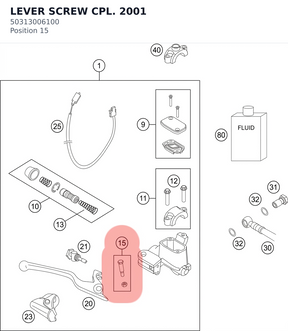 Diagram preview: LEVER SCREW CPL. 2001 (50313006100)