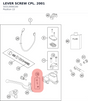 Diagram preview: LEVER SCREW CPL. 2001 (50313006100)