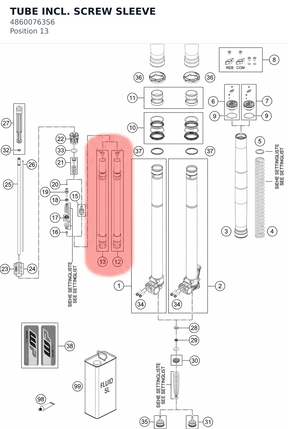 Diagram preview: TUBE INCL. SCREW SLEEVE (48600763S6)