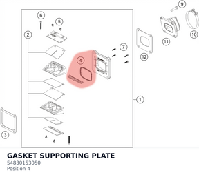 Diagram preview: GASKET SUPPORTING PLATE (54830153050)