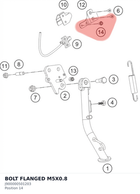 Diagram preview: BOLT FLANGED M5X0.8 (J900000501203)
