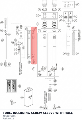 Diagram preview: TUBE, INCLUDING SCREW SLEEVE WITH HOLE (48600763S5)