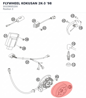 Diagram preview: FLYWHEEL KOKUSAN 2K-3 '98 (50339005200)