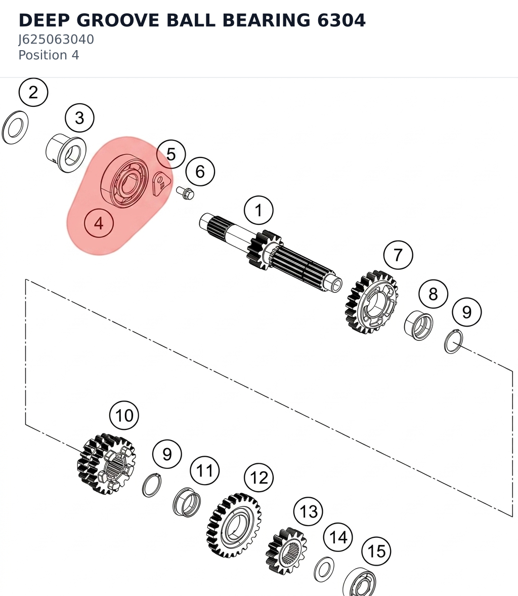 Diagram preview: DEEP GROOVE BALL BEARING 6304 (J625063040)