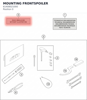 Diagram preview: MOUNTING FRONTSPOILER (61408021000)