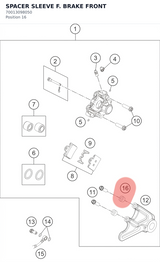 Diagram preview: SPACER SLEEVE F. BRAKE FRONT (70013098050)