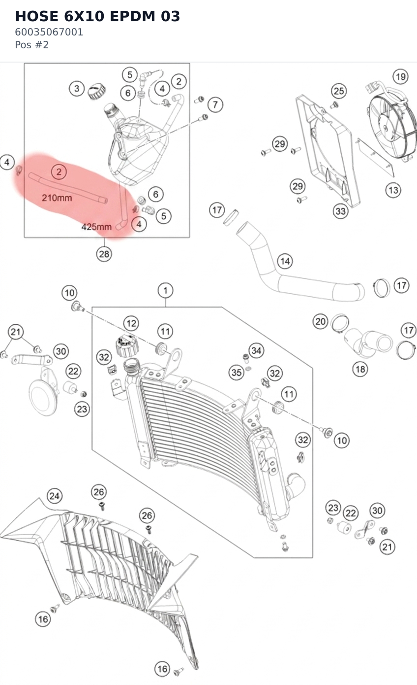Diagram preview: HOSE 6X10 EPDM              03 (60035067001)