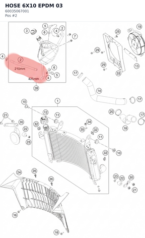 Diagram preview: HOSE 6X10 EPDM              03 (60035067001)