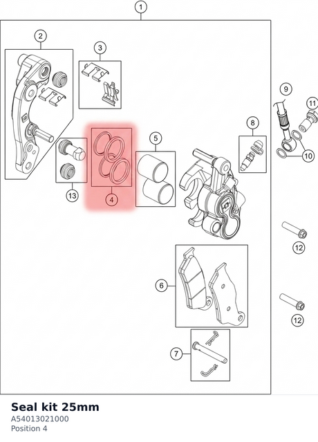 Diagram preview: Seal kit 25mm (A54013021000)