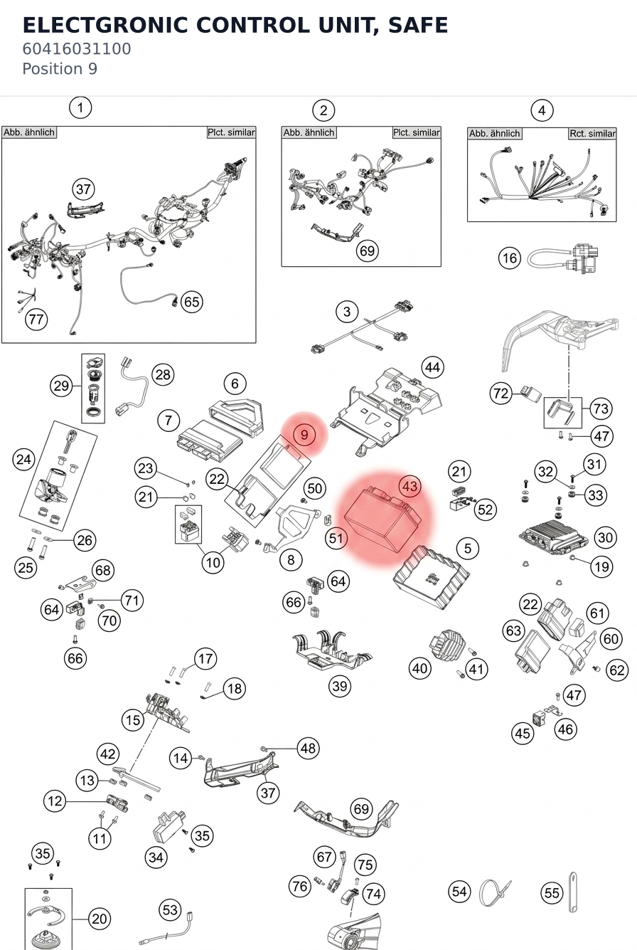 Diagram preview: ELECTGRONIC CONTROL UNIT, SAFE (60416031100)