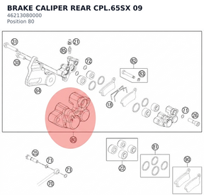 Diagram preview: BRAKE CALIPER REAR CPL.65SX 09 (46213080000)