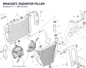 BRACKET, RADIATOR FILLER 68410731A diagram position