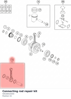 Diagram preview: Connecting rod repair kit (50530015044)