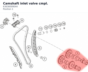 Diagram preview: Camshaft inlet valve cmpl. (63636009044)