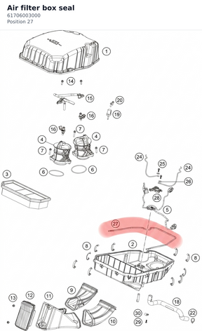 Diagram preview: Air filter box seal (61706003000)