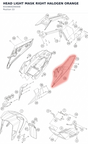 Diagram preview: HEAD LIGHT MASK RIGHT HALOGEN ORANGE (93108002000EB)