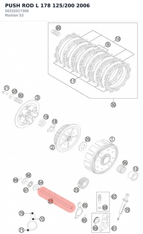 Diagram preview: PUSH ROD L 178 125/200 2006 (50332017300)