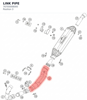 Diagram preview: LINK PIPE (76705008000)