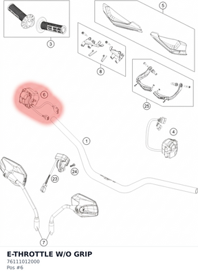 Diagram preview: E-THROTTLE W/O GRIP (76111012000)