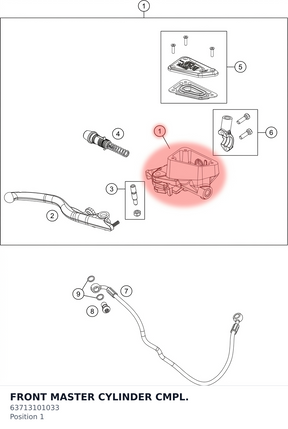 Diagram preview: FRONT MASTER CYLINDER CMPL. (63713101033)
