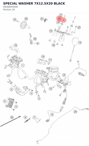 Diagram preview: SPECIAL WASHER 7X12.5X20 BLACK (58308045000)