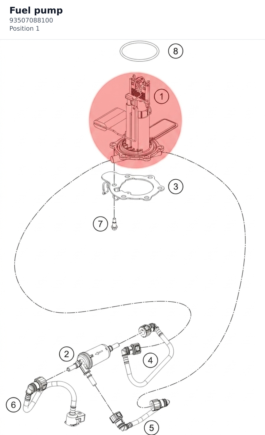 Diagram preview: Fuel pump (93507088100)