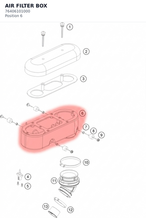 Diagram preview: AIR FILTER BOX (76406101000)