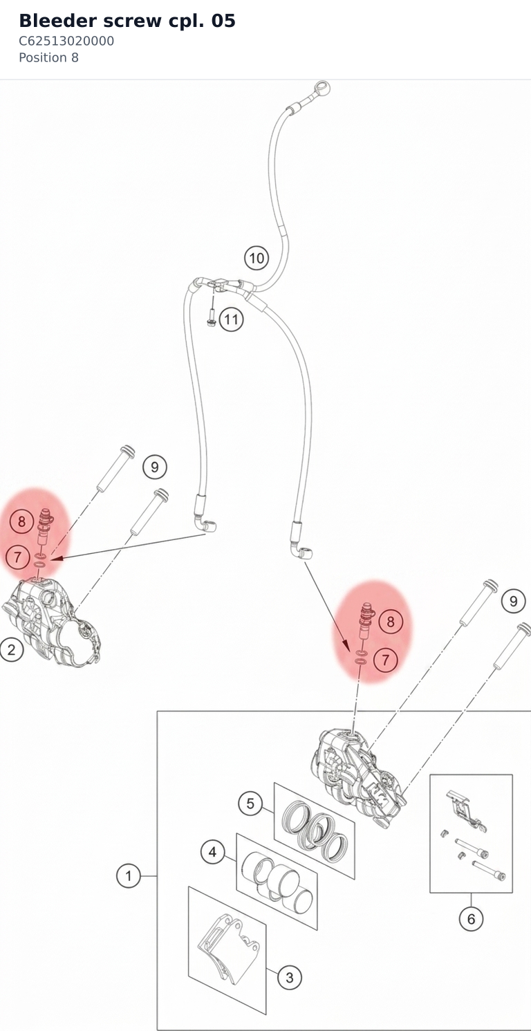 Diagram preview: Bleeder screw cpl.  05 (C62513020000)