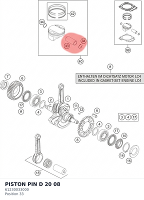 Diagram preview: PISTON PIN D 20 08 (61230033000)