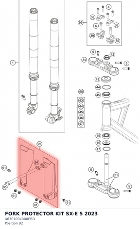 Diagram preview: FORK PROTECTOR KIT SX-E 5 2023 (46301094000EBD)