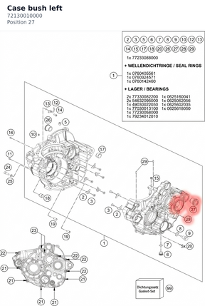 Diagram preview: Case bush left (72130010000)