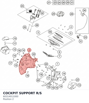 Diagram preview: COCKPIT SUPPORT R/S (60314011000)