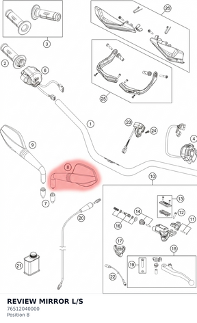 Diagram preview: REVIEW MIRROR L/S (76512040000)