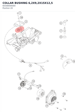 Diagram preview: COLLAR BUSHING 6,2X9,2X15X12,5 (60308006000)