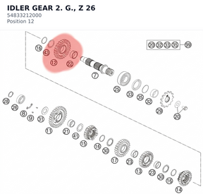 Diagram preview: IDLER GEAR 2. G., Z 26 (54833212000)