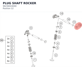 Diagram preview: PLUG SHAFT ROCKER (96236024000)