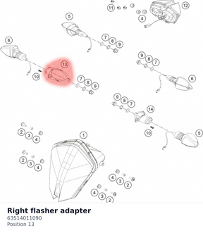 Diagram preview: Right flasher adapter (63514011090)