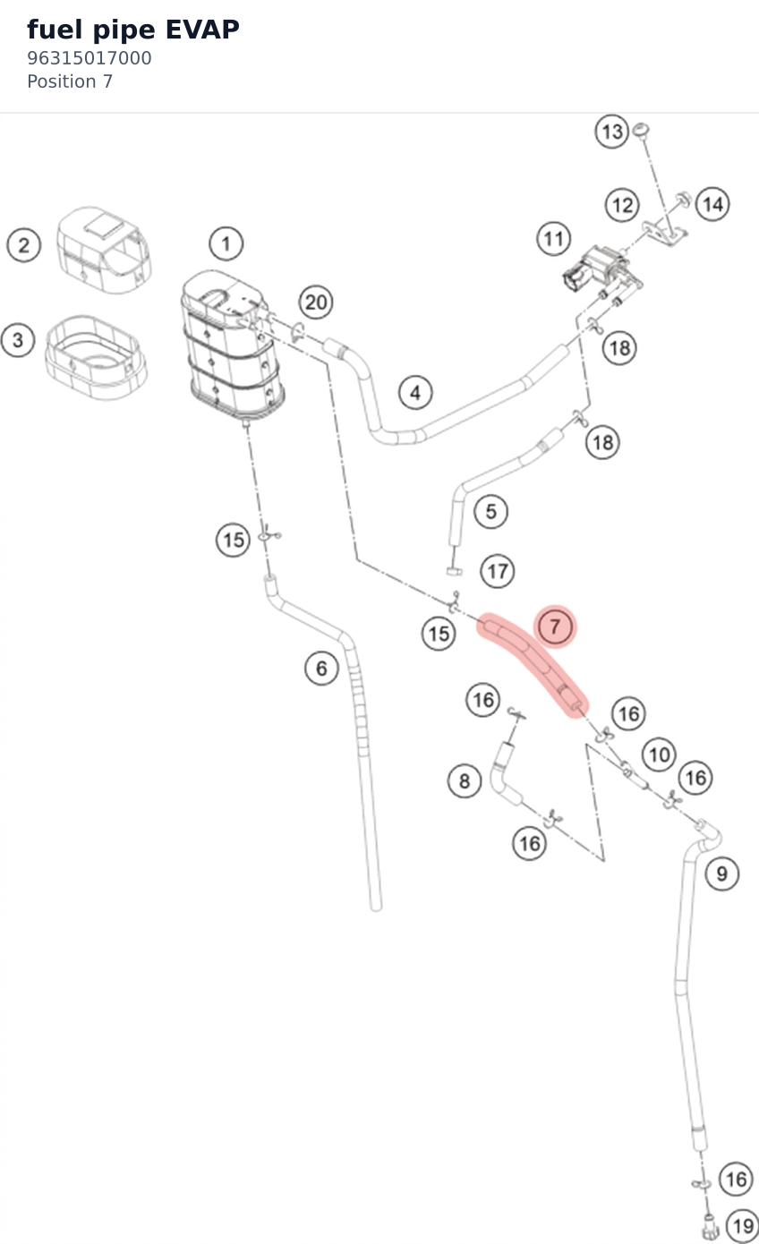 Diagram preview: fuel pipe EVAP (96315017000)
