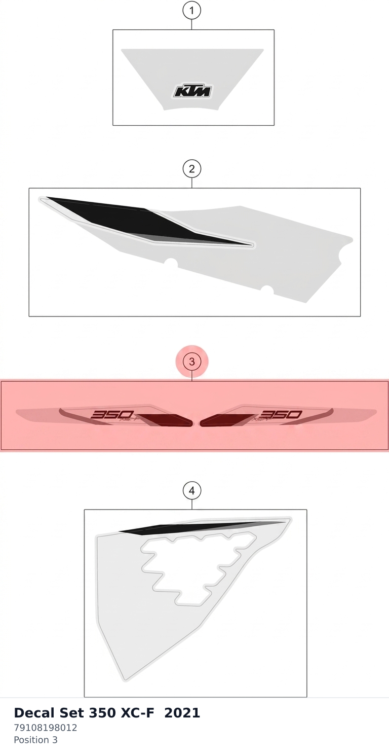 Diagram preview: Decal Set 350 XC-F  2021 (79108198012)