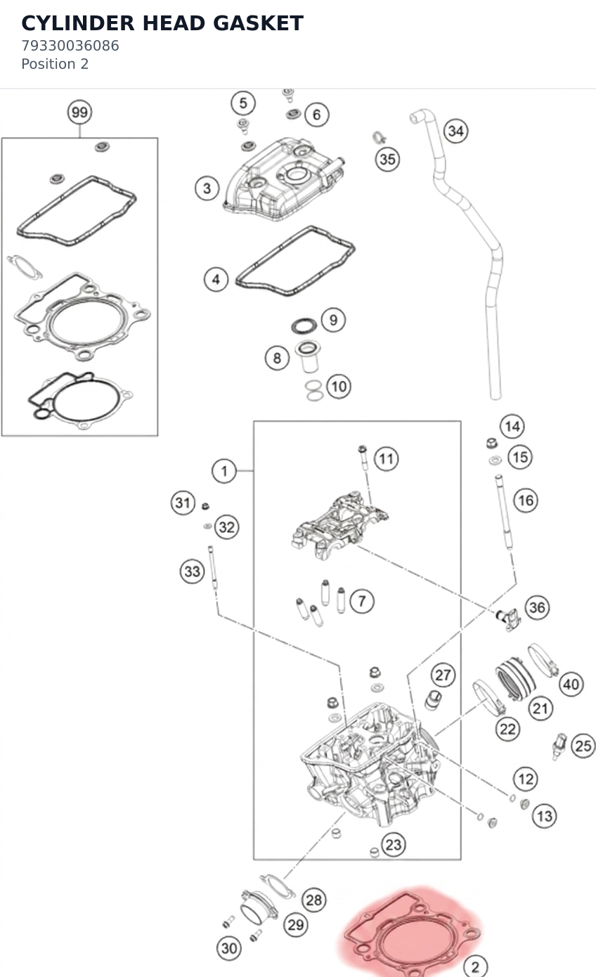 Diagram preview: CYLINDER HEAD GASKET (79330036086)